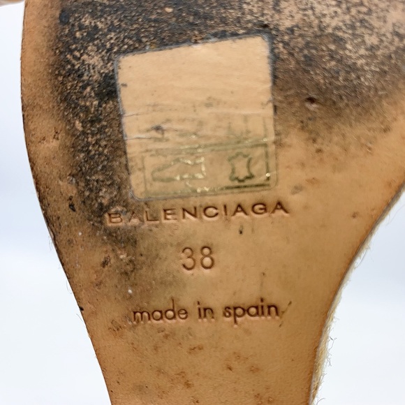 Balenciaga Denim and Leather Trim Gladiator Wedge Espadrille Sandal - Picture 8 of 14